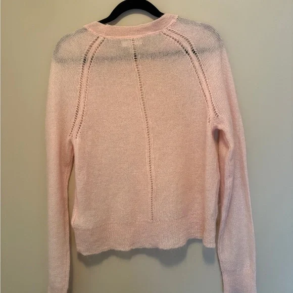 Banana Republic Pink Large Women's Sweater Top Mohair Wool Pastel Office Casual - Picture 8 of 12